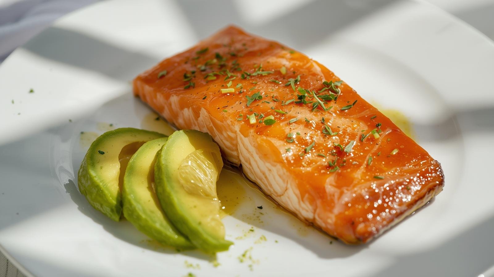 Salmon fillet with avocado and lime